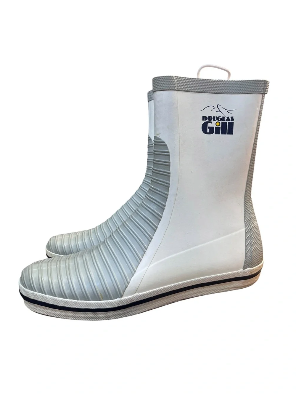 Douglas Gill Gray Lace-Up Waterproof Deck Sailing Rain Boots Men’s US 10